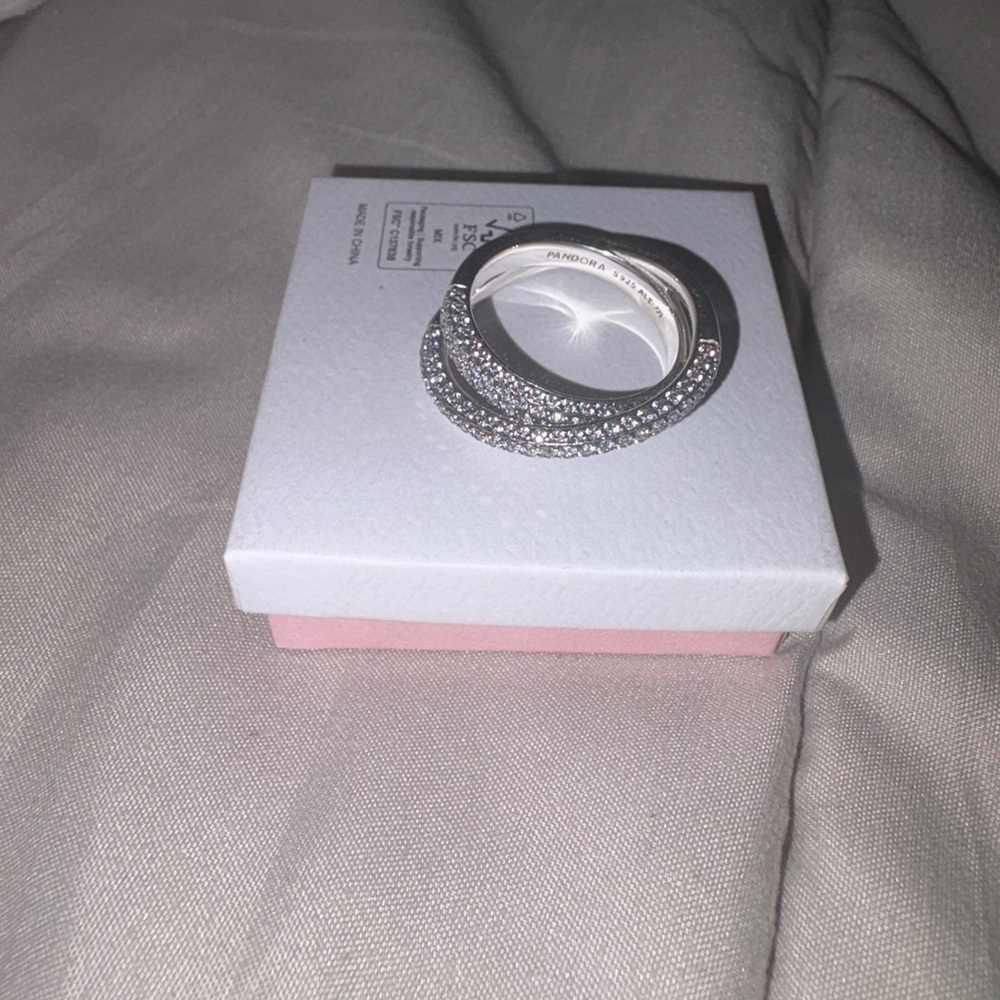 Pandora Timeless Pavé Crossover Dual Band Ring